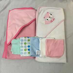 ⭐️ Baby Bath set - hooded towels and wash clothes